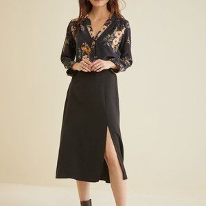 Amour Vert "Asako" Tencel Skirt High Waisted Slit